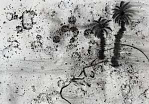 A charcoal drawing by Mohammad Alfaraj